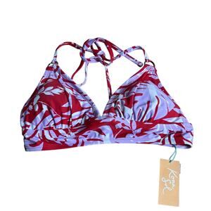 Kona Sol Women's Red Layered Bikini Top - Size Medium - NWT